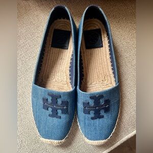 Tory Burch Color-Block Canvas Espadrille Casual Flat Shoe 8.5 Used